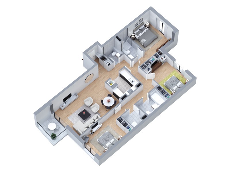 Dvosoban 57.65 m2